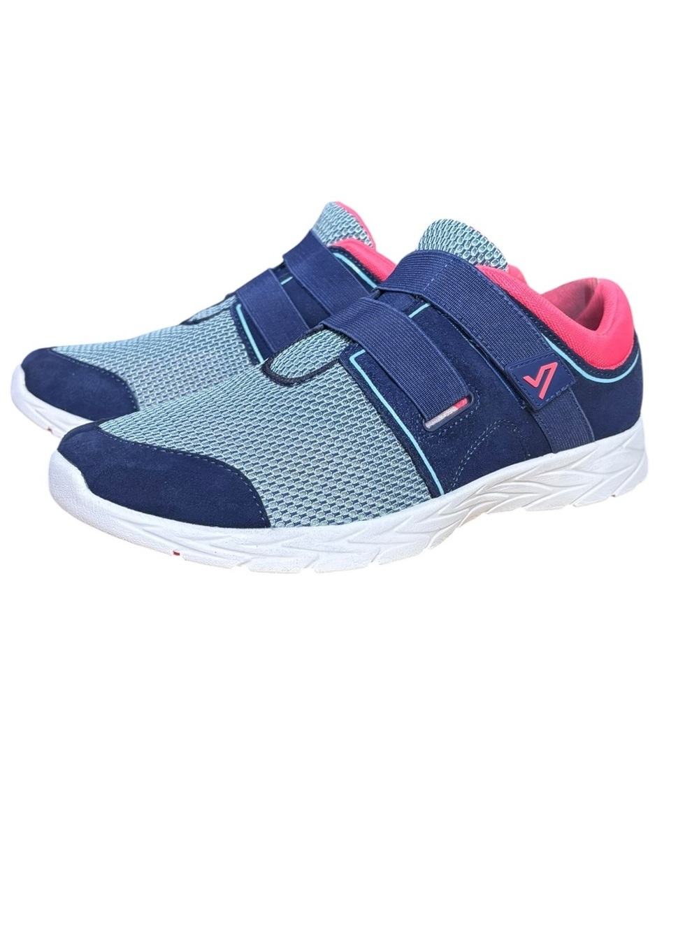Vionic Brisk Ema Slip-On Orthotic Navy/Lt. Blue/Pink Sneakers Women’s Sz 9 Wide